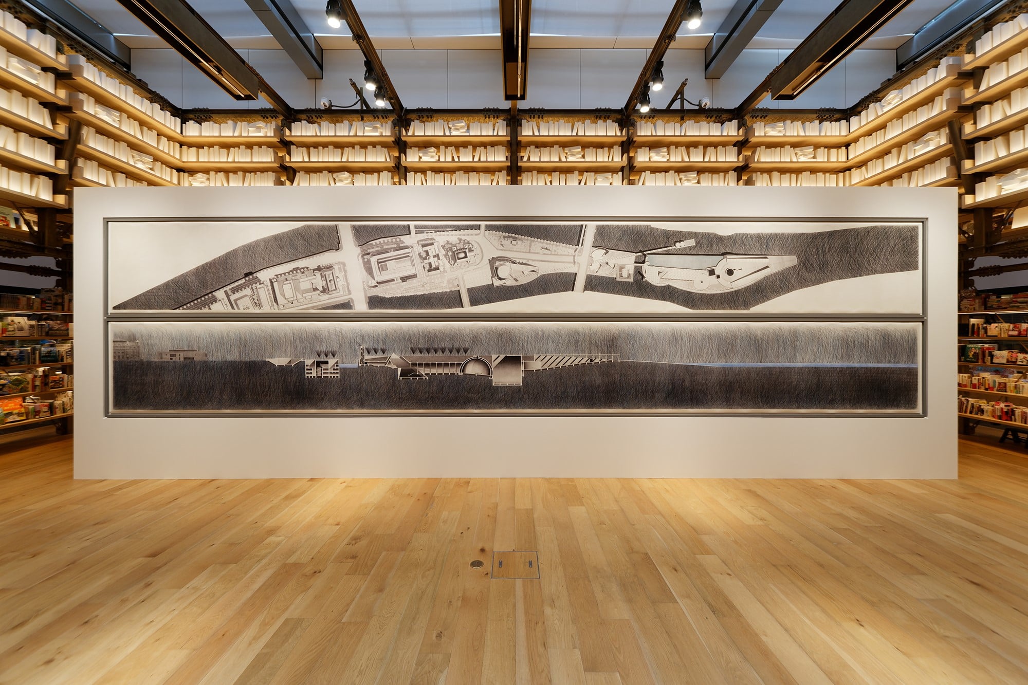  In June of 2019, two drawings of the 10-meter Nakanoshima Project was displayed at the “Tadao Ando: Challenge” exhibition at the Tsutaya Shoten Ginza in GINZA SIX. The displayed work was a reproduction using high definition print technology from the original work which was all hand-drawn. Ando’s work portfolio, ANDO BOX V includes the “Urban Egg”, which was announced from amanasalto. http://amanasalto.com/©amanasalto