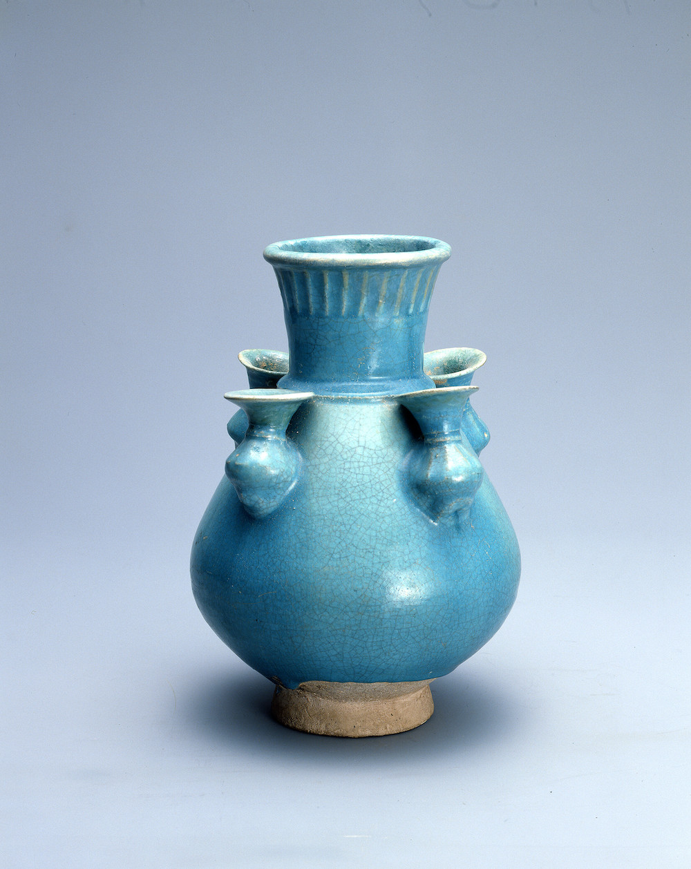 イランの青釉子持壺 